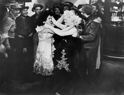 Minna Gombell, Marion Martin, on-set of the Film, "Boom Town", 1940