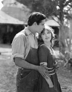 Edmund Burns, Mary Miles Minter, on-set of the Silent Film, "Eyes of the Heart", 1920