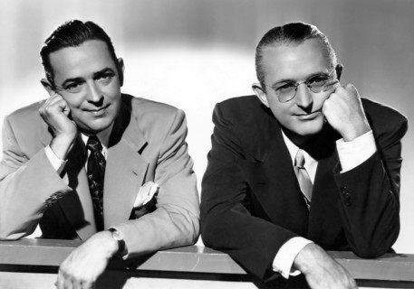 Jimmy Dorsey, Tommy Dorsey, on-set of the Film, "The Fabulous Dorseys", 1947