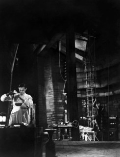 Colin Clive, Dwight Frye, on-set of the Film, "Frankenstein", 1931