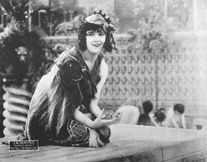 Constance Talmadge, on-set of the Silent Film, "Intolerance", 1916