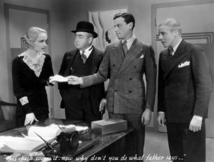 Carole Lombard, Eugene Pallette, Norman Foster, Richard 'Skeets' Gallagher, on-set of the Film, "It Pays to Advertise", 1931
