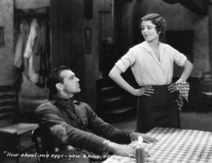 Gary Cooper, June Collyer, on-set of the Film, "A Man From Wyoming", 1930