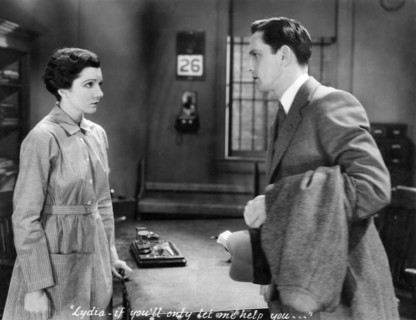 Claudette Colbert, Fredric March, on-set of the Film, "Manslaughter", 1930