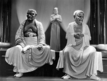 Myrna Loy, on-set of the Film, "The Mask of Fu Manchu", 1932