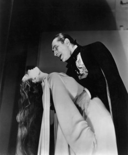 Carroll Borland, Bela Lugosi, on-set of the Film, "Mark of the Vampire", 1935