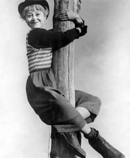 Giuletta Masina, on-set of the film, "La Strada", 1954