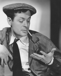 Robert Montgomery, on-set of the film, "Night Must Fall", 1937