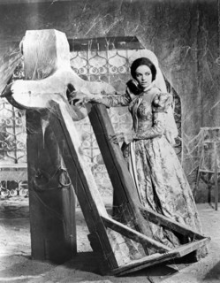 Barbara Steele, on-set of the Film "The Pit and the Pendulum", 1961