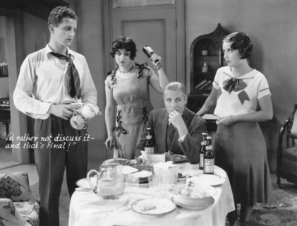 Phillips Holmes, Helen Kane, Richard 'Skeets' Gallagher, Fay Wray, on-set of the Film "Pointed Heels", 1929