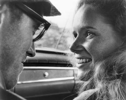 Max Von Sydow, Liv Ullmann, on-set of the Film "Shame" (aka Skammen), 1968