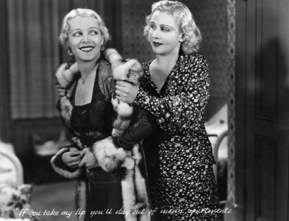 Dorothy Hall, Judith Wood, on-set of the Film "Working Girls", 1931