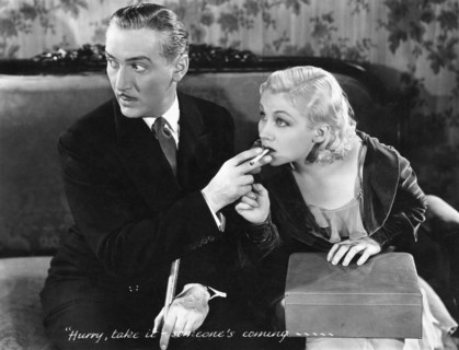 Paul Lukas, Judith Wood, on-set of the Film "Working Girls", 1931