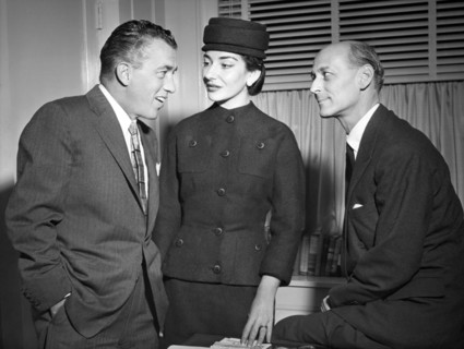 Maria Callas, with Ed Sullivan and Rudolf Bing, Portrait, 1956