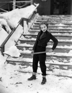 Sari Maritza, Portrait Shoveling Snow, circa early 1930's