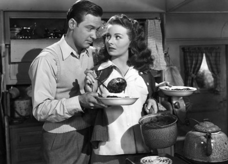 William Holden, Jeanne Crain, on-set of the Film "Apartment for Peggy", 1948