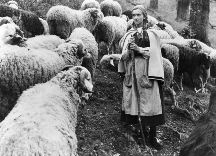 Daniele Ajoret, on-set of the Film "Bernadette of Lourdes" (aka Il Suffit D'Aimer), 1960