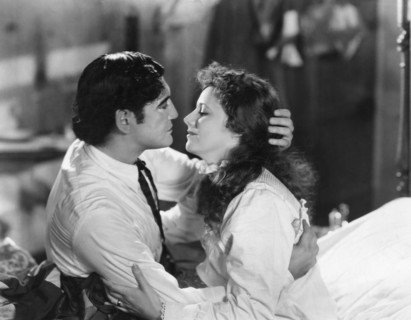 Irene Dunne, Richard Dix, on-set of the Film "Cimarron", 1931