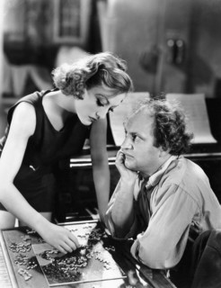 Joan Crawford, Larry Fine, on-set of the Film "Dancing Lady", 1933