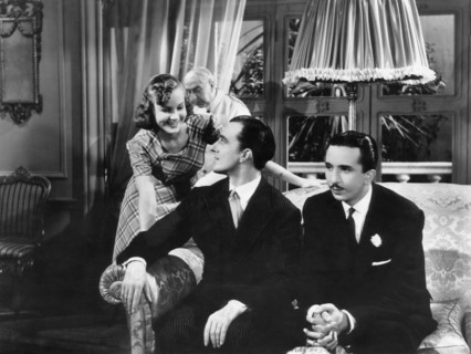 Vittorio De Sica, (center), on-set of the Film "Do You Like Women" (aka Teresa Venerdi), 1941