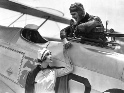 Lila Lee, Ralph Graves, on-set of the Film "Flight", 1929