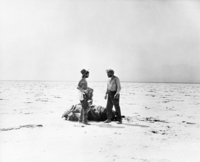 Jean Hersholt, Gibson Gowland, on-set of the Silent Film "Greed", 1924