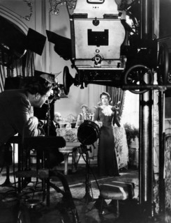 Director Robert Z. Leonard, Luise Rainer, on-set of the Film "The Great Ziegfeld", 1936