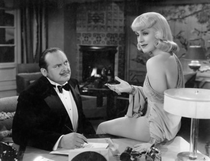 Edward Arnold, Norma Shearer, on-set of the Film "Idiot's Delight", 1939