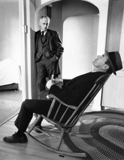 Paul Stewart, John Forsythe, on-set of the Film "In Cold Blood", 1967
