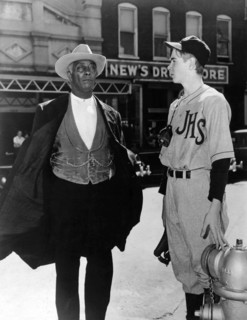 Juano Hernandez, Claude Jarman, Jr., on-set of the Film "Intruder in the Dust", 1949