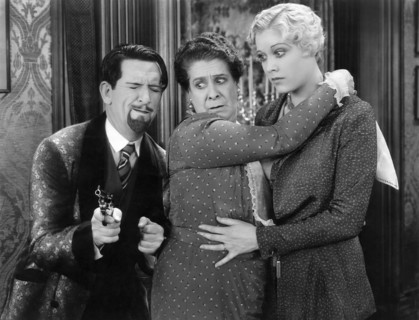 Edward Everett Horton, Maude Eburne, Esther Ralston, on-set of the Film "Lonely Wives", 1931