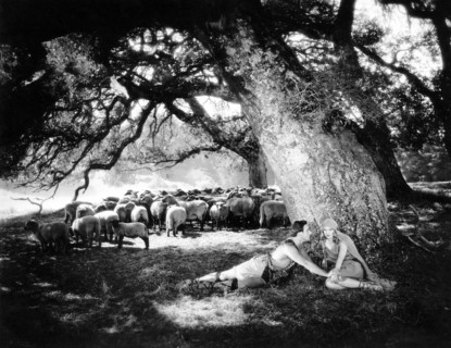 George O'Brien, Dolores Costello, on-set of the Silent Film "Noah's Ark", 1928