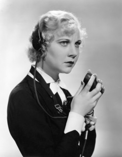 Una Merkel, on-set of the Film "One New York Night", 1935