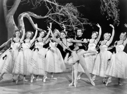 Alexis Smith (center), on-set of the Film "Rhapsody in Blue", 1945