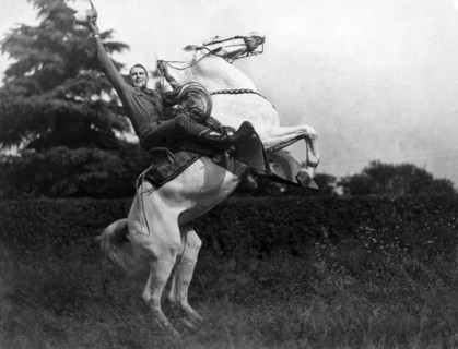 Ken Maynard, on-set of the Silent Film "Senor Daredevil", 1926