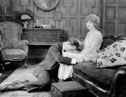 Conrad Nagel, Blanche Sweet, on-set of the Silent Film "Tess of the D'Urbervilles", 1924