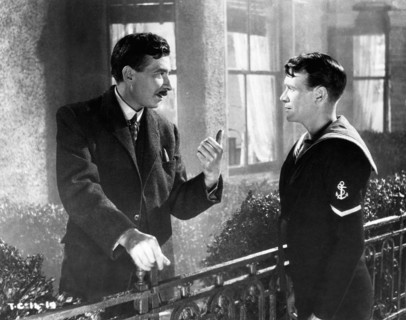 Robert Newton, John Mills, on-set of the Film "This Happy Breed", 1944