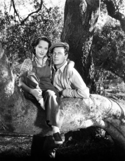 Joel McCrea, Merle Oberon, on-set of the Film "These Three", 1936