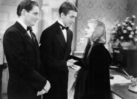 James Ellison, James Stewart, Ginger Rogers, on-set of the Film "Vivacious Lady", 1938