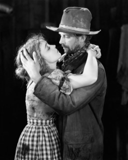 Lillian Gish, Lars Hanson, on-set of the Silent Film "The Wind", 1928