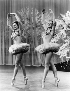 Cyd Charisse, Dee Turnell, on-set of the Film "Words and Music", 1948