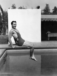 Charles 'Buddy' Rogers, Portrait in Bathing Suit on Diving Board, circa 1920's