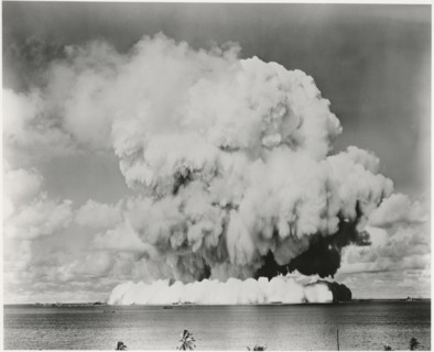 U.S. Military Atomic Bomb Test and Resulting Explosion, Crossroads Target Fleet, Bikini Island, Pacific Ocean, 1946