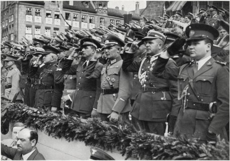 Foreign Military Attachés at Nazi Party Day, Nuremburg, Germany, 1933