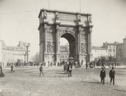 Arc de Triomphe, Marseilles, France, Albumen Photograph, circa 1895