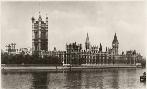 The Houses of Parliament and Big Ben, London, England, UK, Postcard, circa 1925