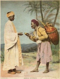 Arabian Waterman, McLaughlin’s Coffee, W. F. McLaughlin & Co., Trade Card, 1893