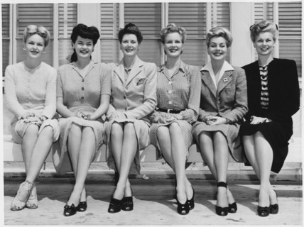 Portrait of Group of MGM Actresses, all over 6 feet tall, Dorothy Mace, Dorothy Ford, Sylvia Liggett, Helen O’Hara, Susan Paley, Bunny Water, 1943