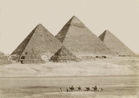 Pyramids, Giza, Egypt, Albumen Print, circa 1880