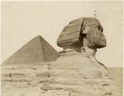 Sphinx, Great Pyramid, Cheops, Egypt, Albumen Print, circa 1880